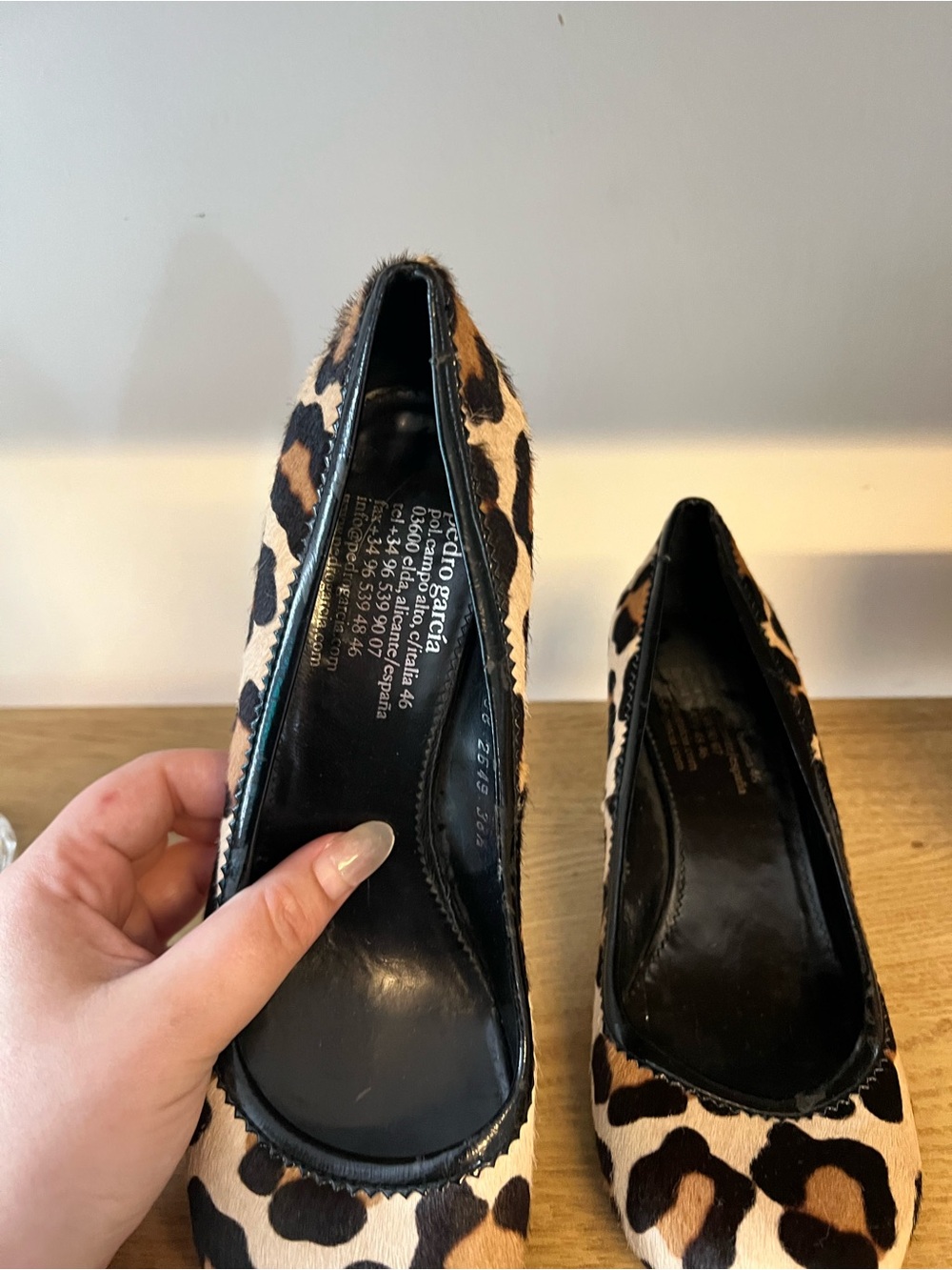 Pedro Garcia Leopard Calf Hair Heels - Picture 2 of 6